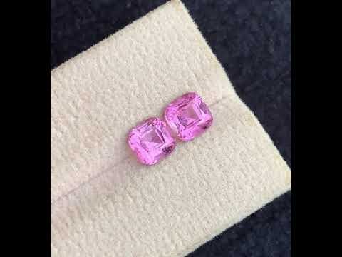 high quality pink tourmaline cushion cut pair
natural untreated pink tourmaline gemstones