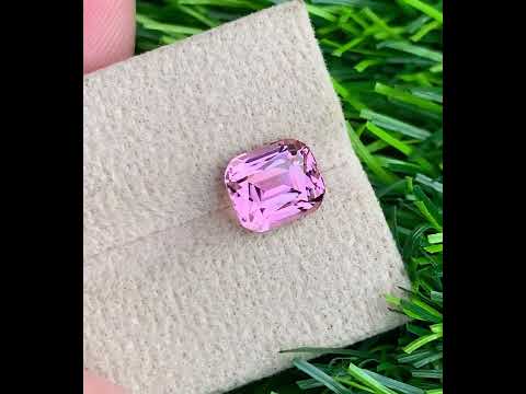 3.04 carats baby pink tourmaline cushion cut gemstone