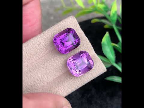 loose amethyst pair pink purple color gemstones
vvs amethyst gemstones cushion shape brazil