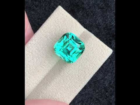 Luxury lagoon tourmaline gemstone for jewelry design
Rare ocean color tourmaline cushion cut gemstone