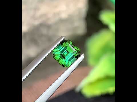 Hot Mint Green Tourmaline, Emerald Cut 0.70 Carats
