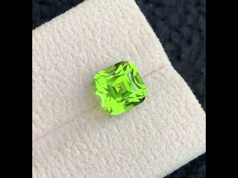 square cut peridot gemstone