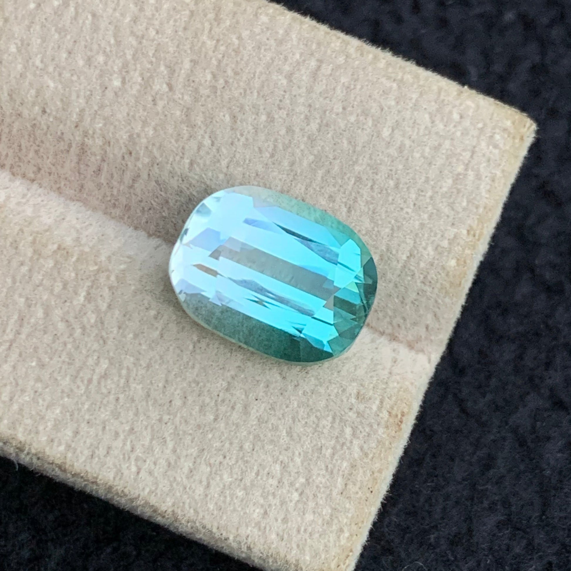rare two color tourmaline 6.35 carat
natural cushion cut tourmaline gemstone