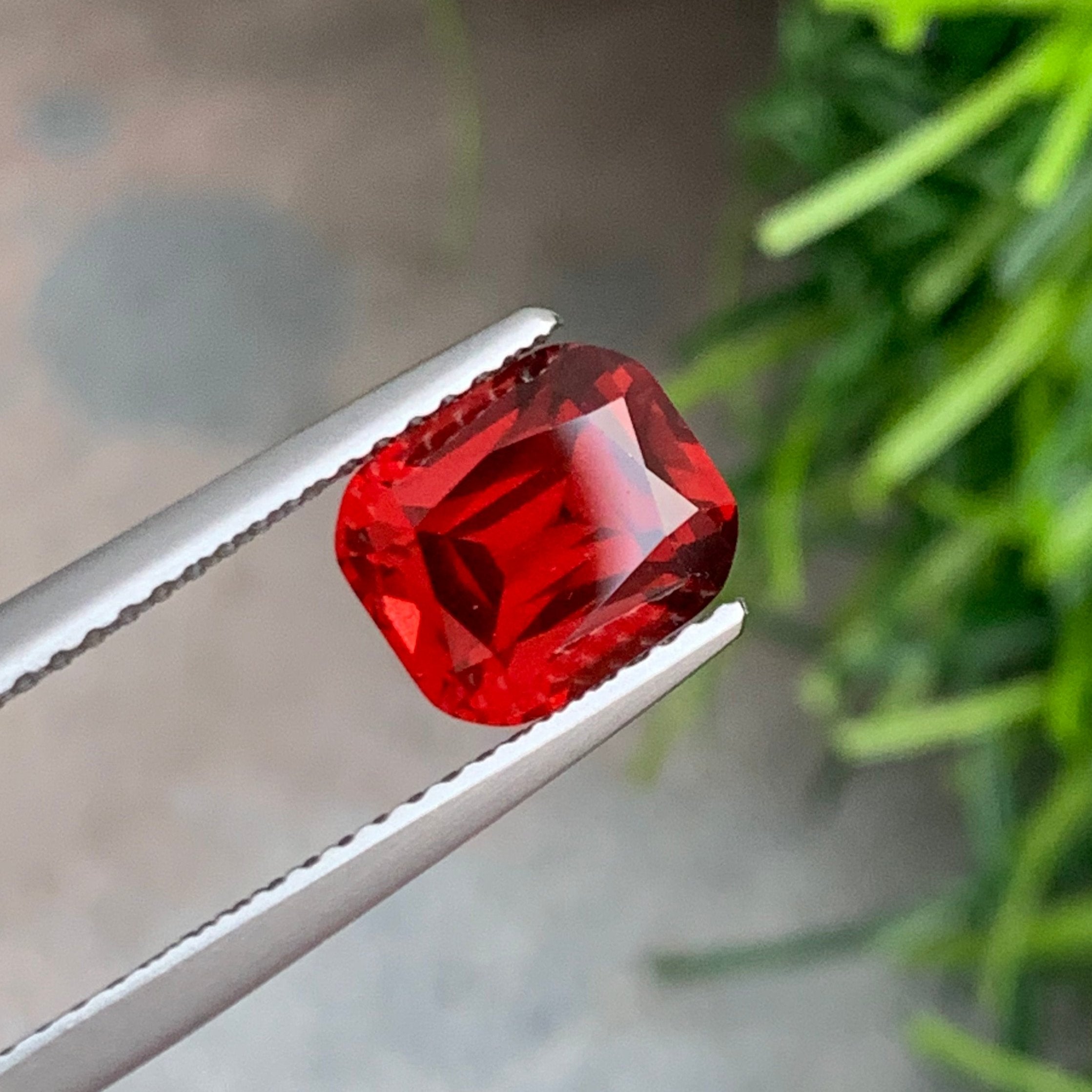 Natural 2.40 Carats Rhodolite Garnet - Cushion Cut Red Gemstone