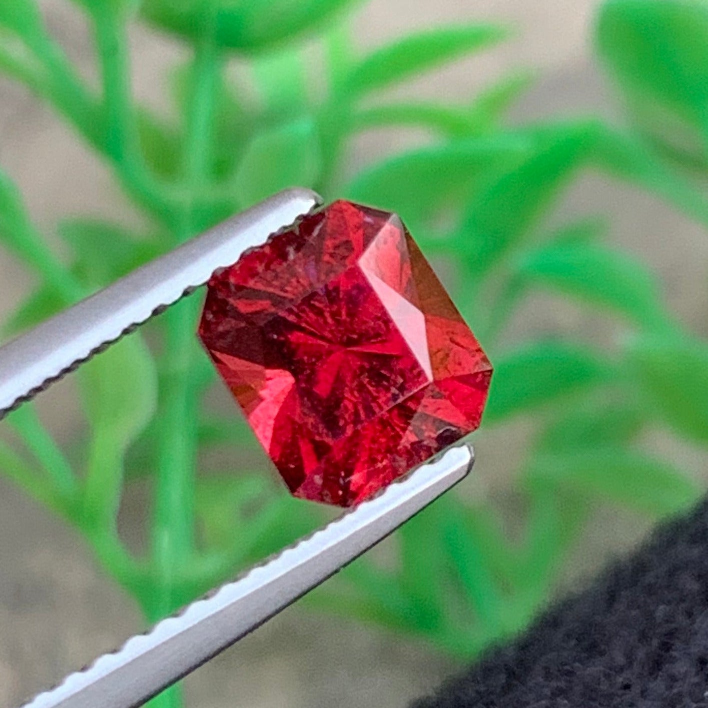 scissor cut garnet gemstone Madagascar origin close up
natural red garnet loose stone for jewelry design
