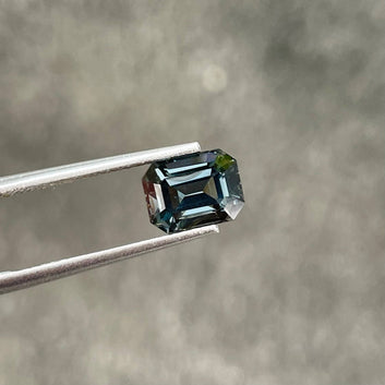 2.35 Carats Metallic Gray Spinel Gemstone with Emerald Cut - Natural Gemstone from Burma