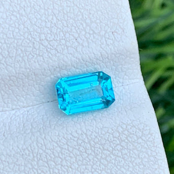 0.90 Carats Sky Blue Apatite - Loose Emerald-Cut Gemstone from Brazil