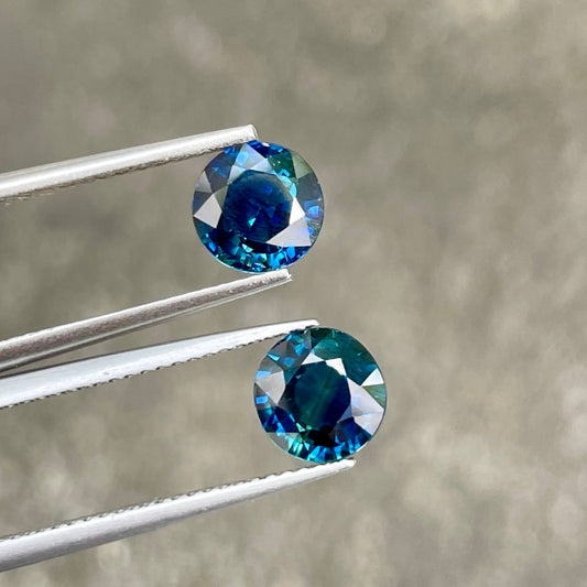 Teal Blue Sapphire pair
Teal Blue Sapphire earrings