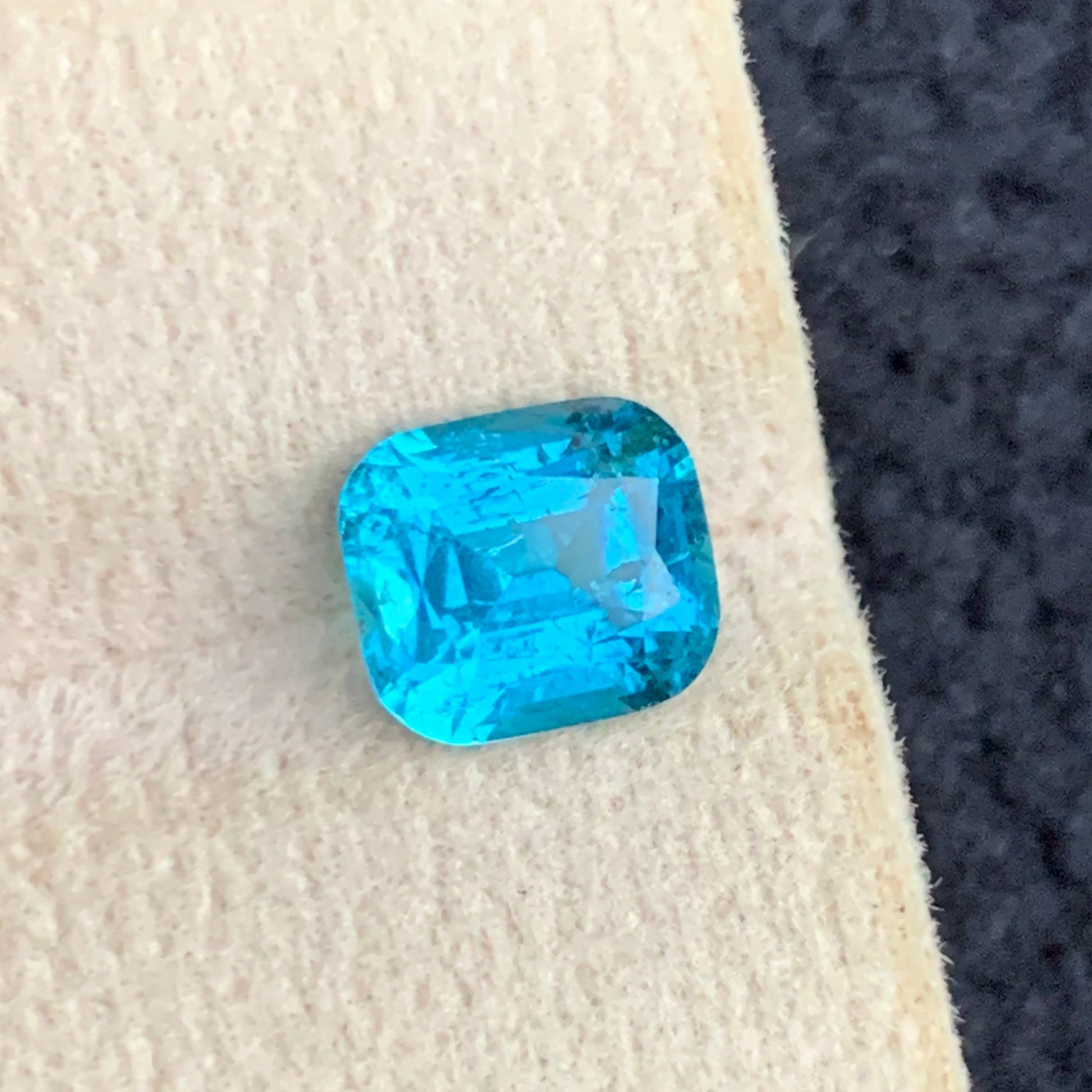 Vivid Blue Tourmaline
Vivid Blue Tourmaline jewelry
vivid blue tourmaline 2.25 carats cushion cut
natural blue tourmaline gemstone Afghanistan