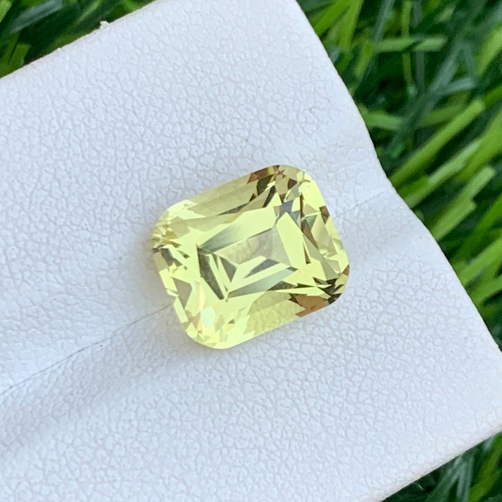 Carats Yellow Lemon Quartz Cushion Cut Gemstone from Brazil