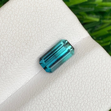 Natural Bicolor Tourmaline from Africa, Emerald Cut 1.05 Cts