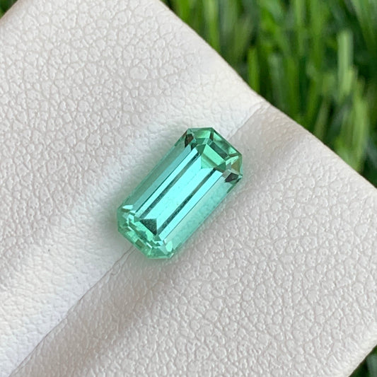 Natural Seafoam Green Afghan Tourmaline, Emerald Cut 1.60 Cts