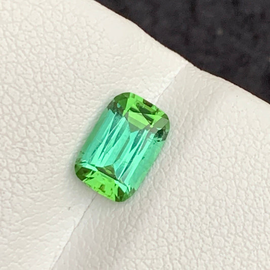 Natural Fresh Mint Green Tourmaline, Cushion Cut 1.30 Carats