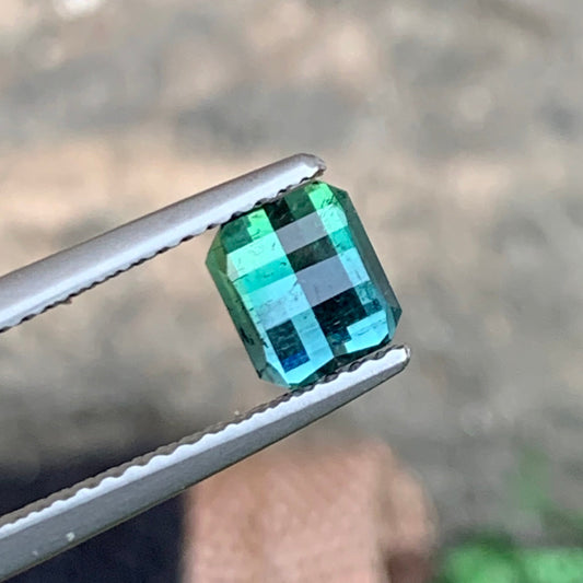 Natural Bicolor Tourmaline from Afghanistan, Pixel Cut 1.00 Cts